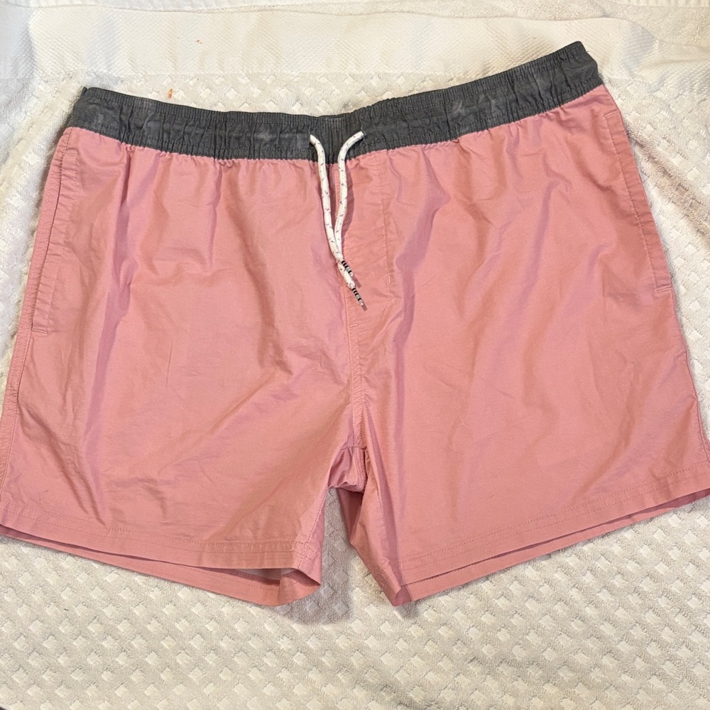 Original Use Pink Swim Trunks with‎ Gray Waistband
